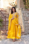 KA 1147 Faux Blooming Embroidery Work Gown With Dupatta Wholesale Online